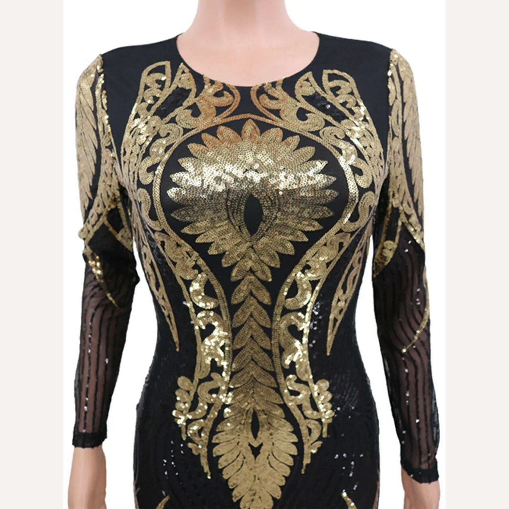 Sexy Long sleeve Sequin bodycon jumpsuit women body bodysuit one piece birthday party nightclub outfits womens jumpsuits overall - KIMLUD