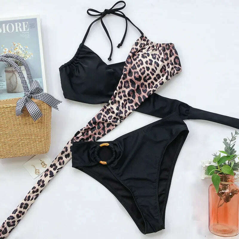 Sexy Red Swimsuit Cross Bandage Bikini High Waisted Swimwear 2 Pieces 2020 Biquini Women Padded Swimsuit Halter Bathing Suit - KIMLUD