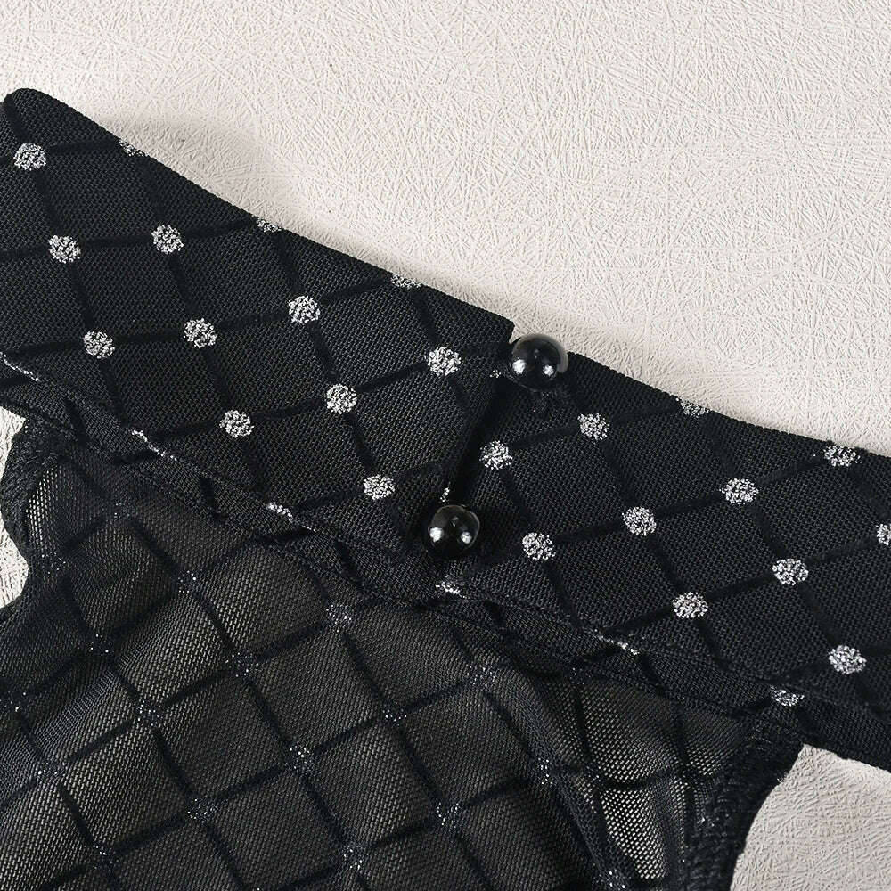 KIMLUD, Sexy See Through Mesh Black Dresses for Women Elegant Birthday Party Halter Backless Split Maxi Dress 2023 Spring Fall, KIMLUD Womens Clothes