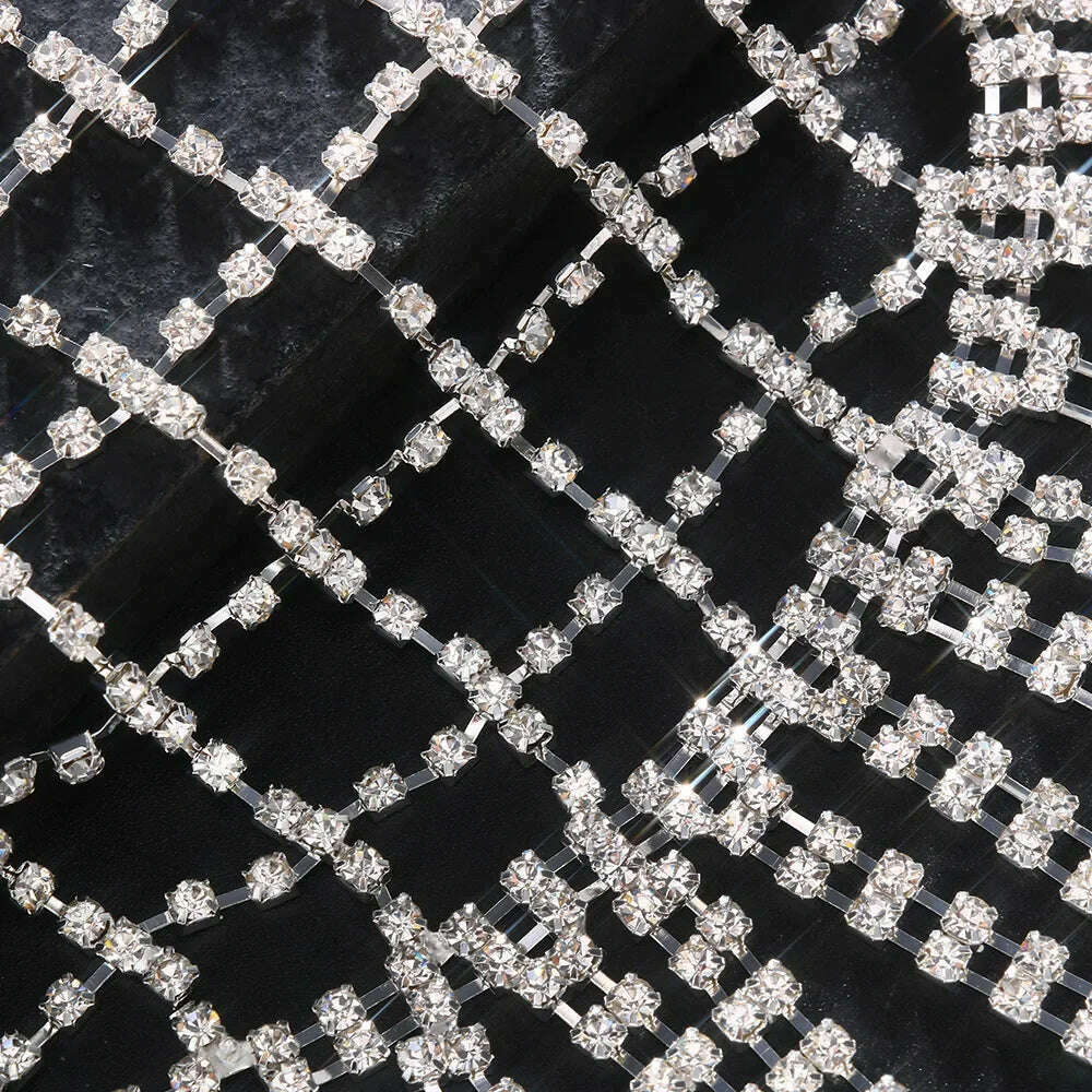 Sexy Stage Costume Rhinestone Tassel Wig Headpiece Head Ornament for Women Nightclub Crystal Forehead Headband Hat Cap Jewelry - KIMLUD