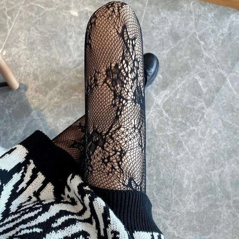 Sexy Women's Leopard Print Mesh Fishnet Net Pantyhose Stockings Party Tights Socks Stockings Lolita JK G Tights Gothic Clothes, 3 / One Size, KIMLUD Women's Clothes