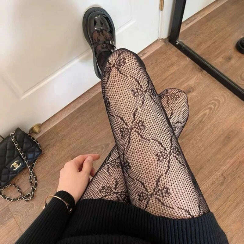 Sexy Women's Leopard Print Mesh Fishnet Net Pantyhose Stockings Party Tights Socks Stockings Lolita JK G Tights Gothic Clothes, 4 / One Size, KIMLUD Women's Clothes