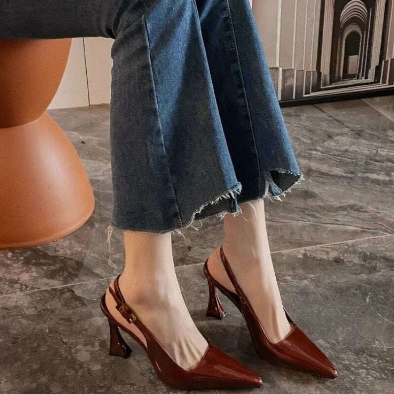KIMLUD, Sharp Pointed Niche Women Shoe 2025 Fashion New Women High Heel Versatile Simple Single Shoes Trendy Temperament Women's Sandals, KIMLUD Womens Clothes