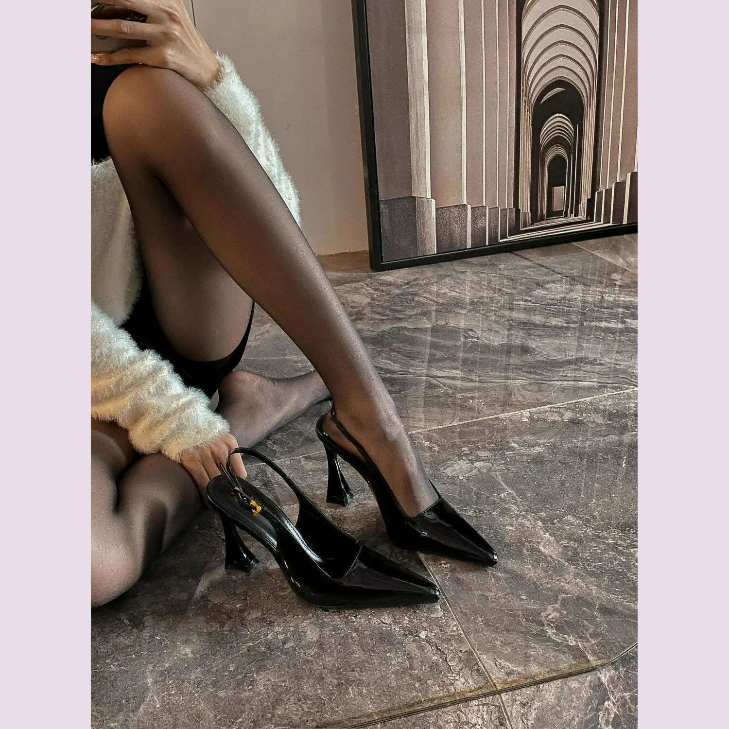 KIMLUD, Sharp Pointed Niche Women Shoe 2025 Fashion New Women High Heel Versatile Simple Single Shoes Trendy Temperament Women's Sandals, KIMLUD Womens Clothes