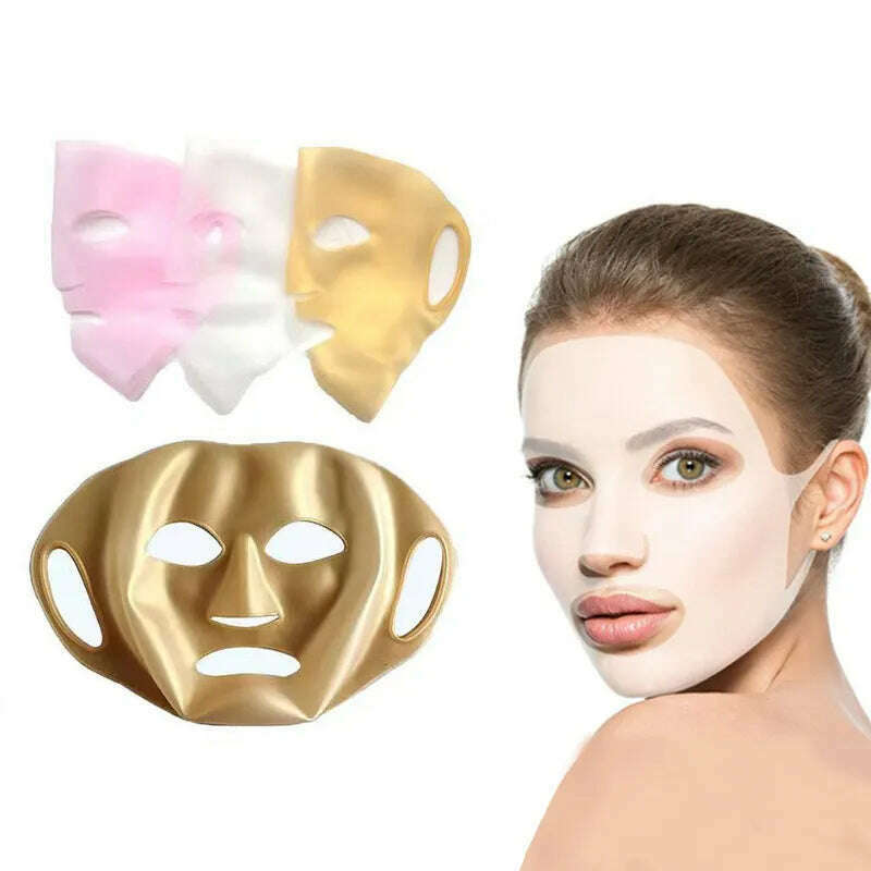 Silicone Mask For Nourishing Skin - Silicone Mask Cover Reusable, 3D Anti-Evaporation Face Sheet Mask Protective Case - KIMLUD