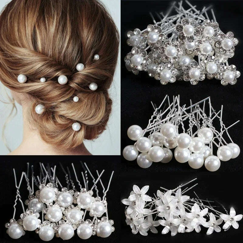 Silver Color Pearl Rhinestone Wedding Hair Combs Hair Accessories for Women Accessories Hair Ornaments Jewelry Bridal Headpiece - KIMLUD