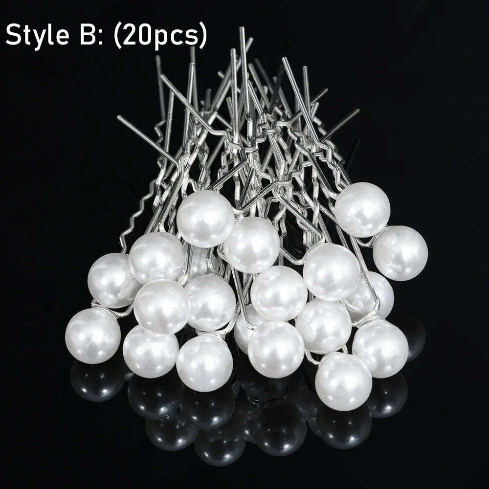 Silver Color Pearl Rhinestone Wedding Hair Combs Hair Accessories for Women Accessories Hair Ornaments Jewelry Bridal Headpiece - KIMLUD