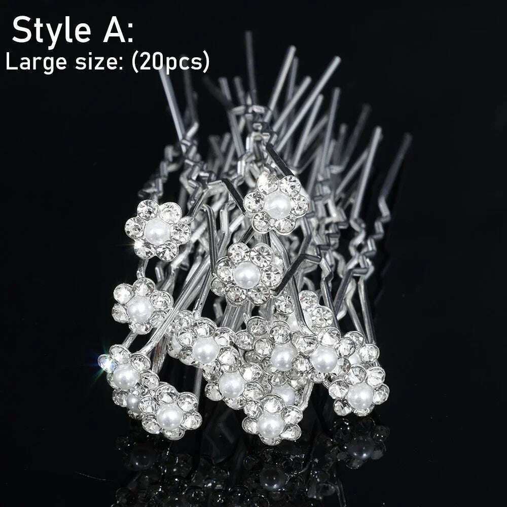 Silver Color Pearl Rhinestone Wedding Hair Combs Hair Accessories for Women Accessories Hair Ornaments Jewelry Bridal Headpiece - KIMLUD