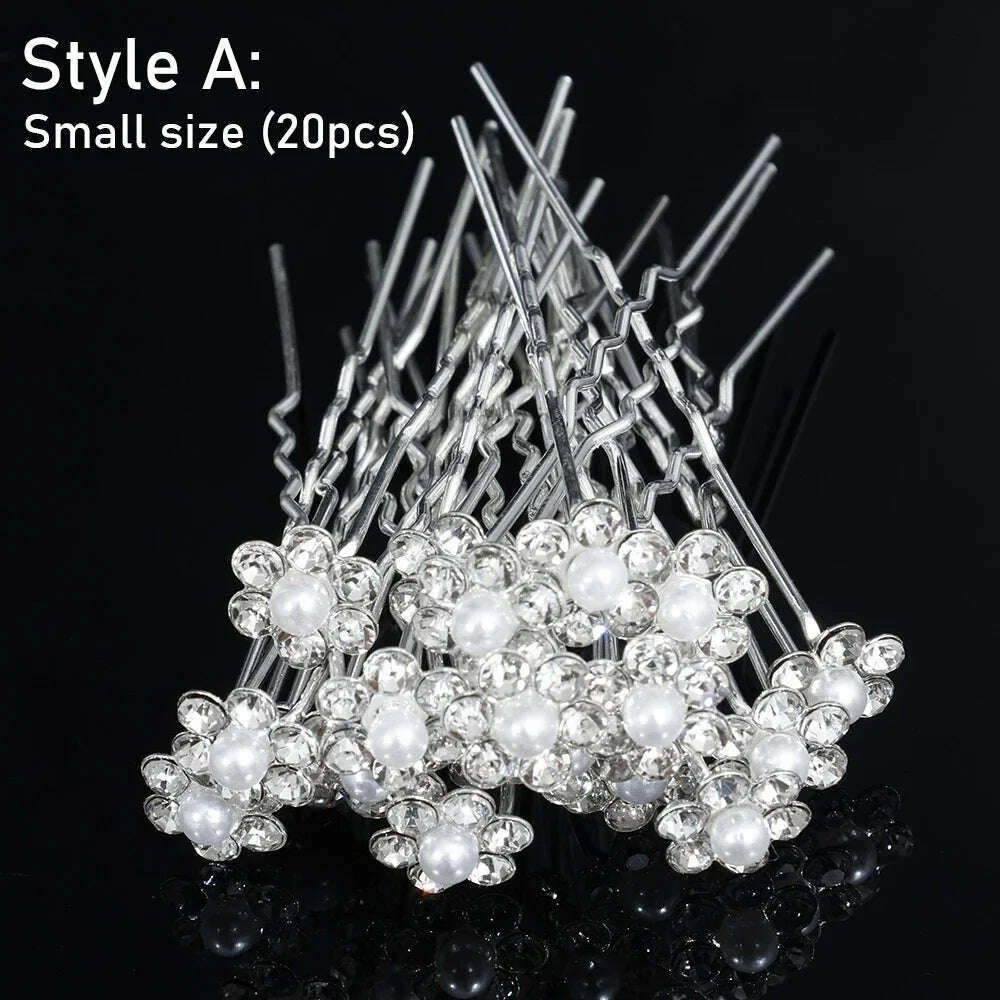Silver Color Pearl Rhinestone Wedding Hair Combs Hair Accessories for Women Accessories Hair Ornaments Jewelry Bridal Headpiece - KIMLUD