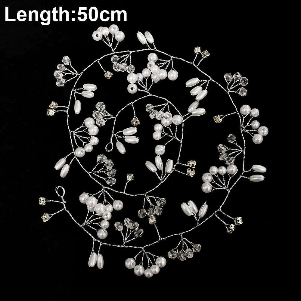 Silver Color Pearl Rhinestone Wedding Hair Combs Hair Accessories for Women Accessories Hair Ornaments Jewelry Bridal Headpiece - KIMLUD