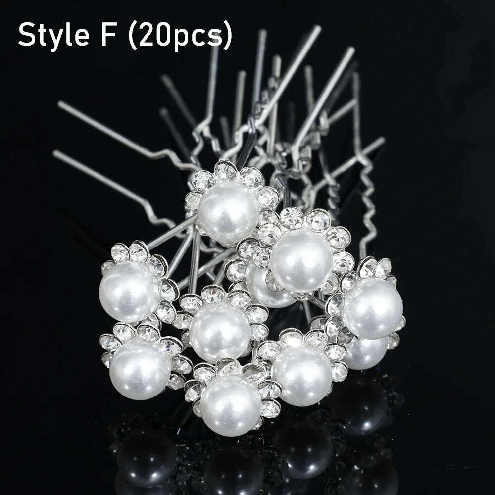 Silver Color Pearl Rhinestone Wedding Hair Combs Hair Accessories for Women Accessories Hair Ornaments Jewelry Bridal Headpiece - KIMLUD