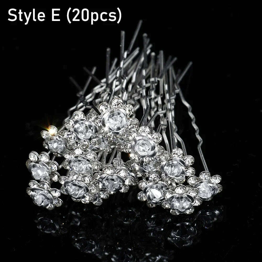 Silver Color Pearl Rhinestone Wedding Hair Combs Hair Accessories for Women Accessories Hair Ornaments Jewelry Bridal Headpiece - KIMLUD