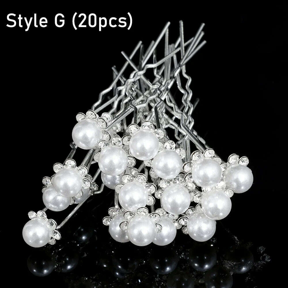 Silver Color Pearl Rhinestone Wedding Hair Combs Hair Accessories for Women Accessories Hair Ornaments Jewelry Bridal Headpiece - KIMLUD