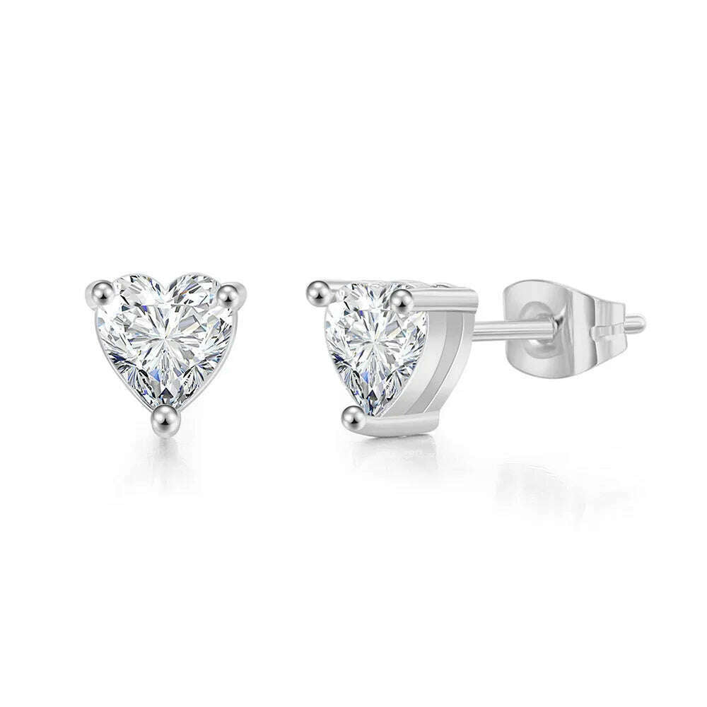 Simple 0.7 Carat Cubic Zirconia Stud Earrings Rose Gold Color Silver Color Fashion AAA+ CZ Stone Jewelry For Women brincos E435 - KIMLUD