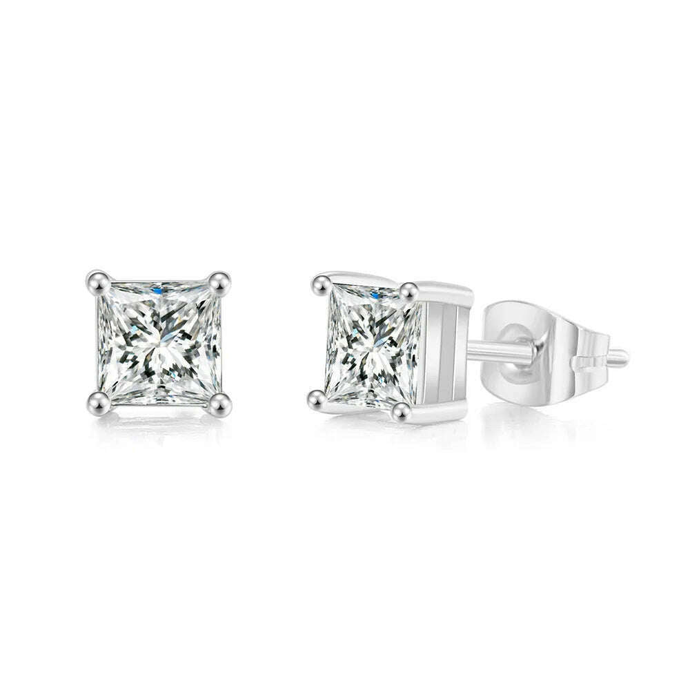 Simple 0.7 Carat Cubic Zirconia Stud Earrings Rose Gold Color Silver Color Fashion AAA+ CZ Stone Jewelry For Women brincos E435 - KIMLUD