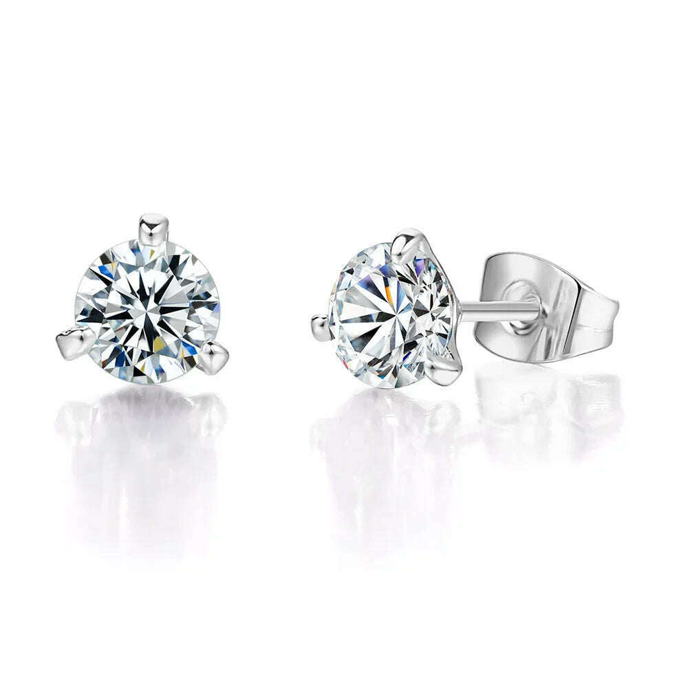 Simple 0.7 Carat Cubic Zirconia Stud Earrings Rose Gold Color Silver Color Fashion AAA+ CZ Stone Jewelry For Women brincos E435 - KIMLUD