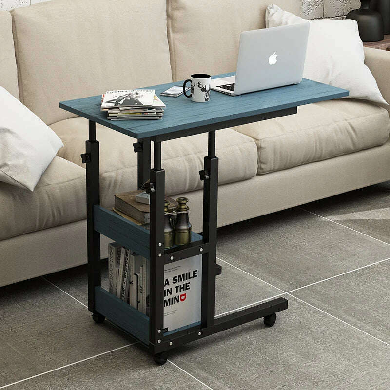 KIMLUD, Simple bedside table removable laptop table lazy home bed desk bedroom table sofa side table, KIMLUD Womens Clothes
