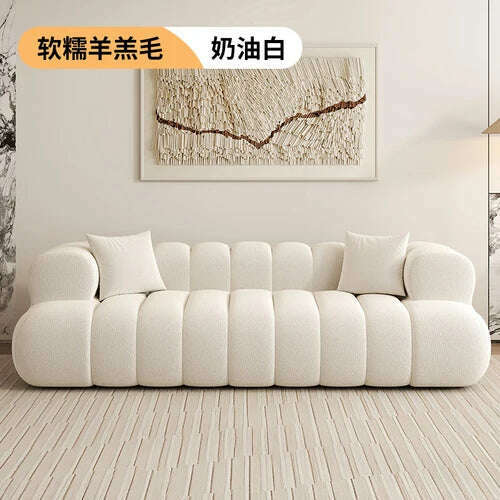 KIMLUD, Simple Modern Lazy Sofas Nordic Velvet Two Seater Recliner Living Room Sofas Floor Reading Lounge Divani Da Soggiorno Furniture, cream berber Fleece / One Seat, KIMLUD APPAREL - Womens Clothes