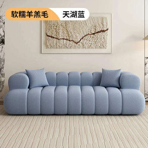 KIMLUD, Simple Modern Lazy Sofas Nordic Velvet Two Seater Recliner Living Room Sofas Floor Reading Lounge Divani Da Soggiorno Furniture, blue berber Fleece / One Seat, KIMLUD Womens Clothes