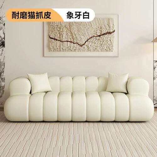 KIMLUD, Simple Modern Lazy Sofas Nordic Velvet Two Seater Recliner Living Room Sofas Floor Reading Lounge Divani Da Soggiorno Furniture, white leather / One Seat, KIMLUD APPAREL - Womens Clothes