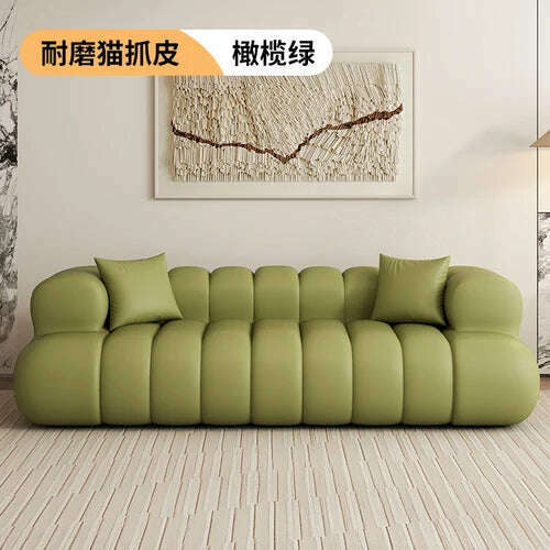 KIMLUD, Simple Modern Lazy Sofas Nordic Velvet Two Seater Recliner Living Room Sofas Floor Reading Lounge Divani Da Soggiorno Furniture, green leather / One Seat, KIMLUD APPAREL - Womens Clothes