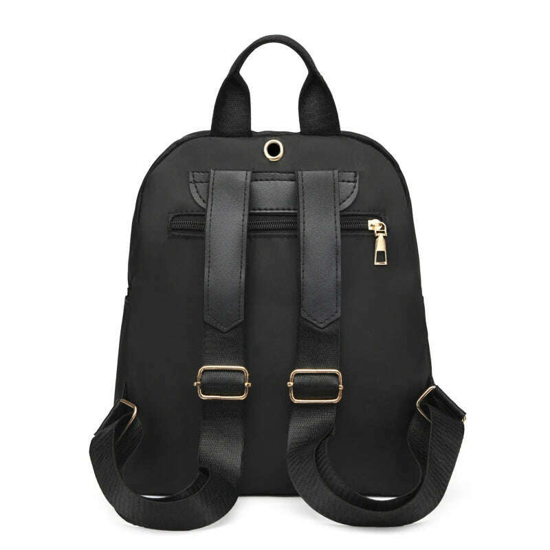 KIMLUD, Simple Pu Black Large Capacity Backpacks Women Travel Bag Solid Harajuku Student Schoolbag Backpack Unisex Bags High Street, KIMLUD Women's Clothes