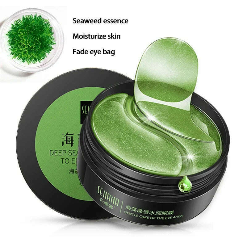 KIMLUD, Skincare Products 24K Gold Hyaluronic Acid Eye Mask Remove Dark Eye Circles Collagen Eye Patches Korean Face Care Product, Seaweed Eye Mask / CHINA, KIMLUD APPAREL - Womens Clothes