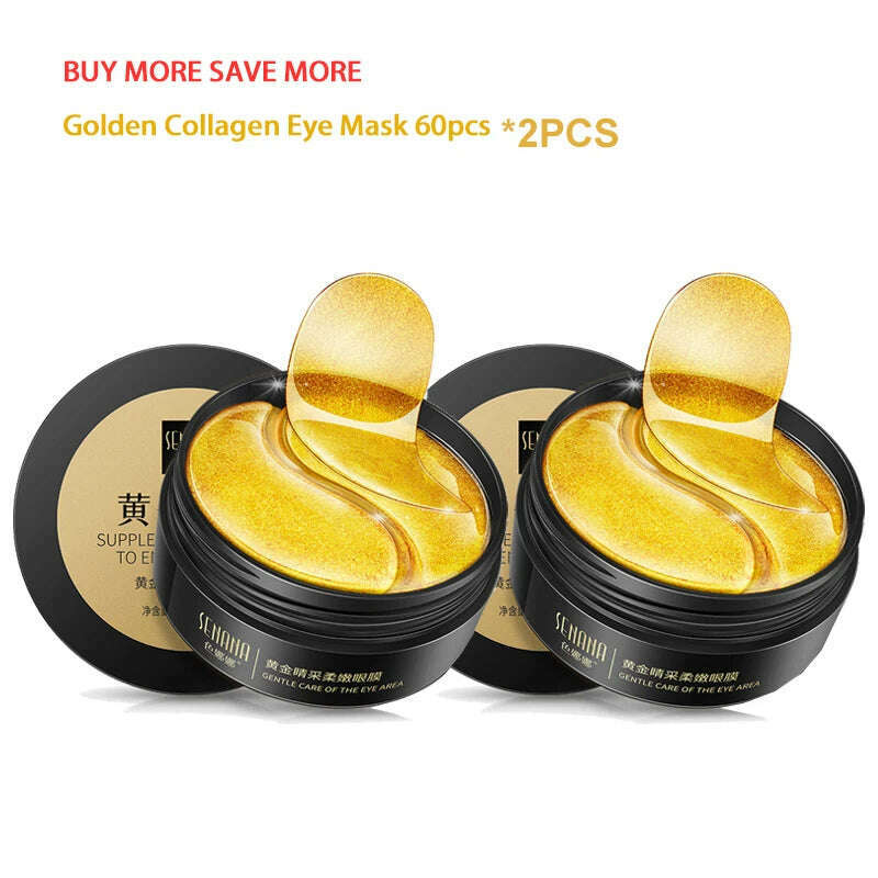 KIMLUD, Skincare Products 24K Gold Hyaluronic Acid Eye Mask Remove Dark Eye Circles Collagen Eye Patches Korean Face Care Product, 2PC Golden Eye Mask / Mexico, KIMLUD APPAREL - Womens Clothes
