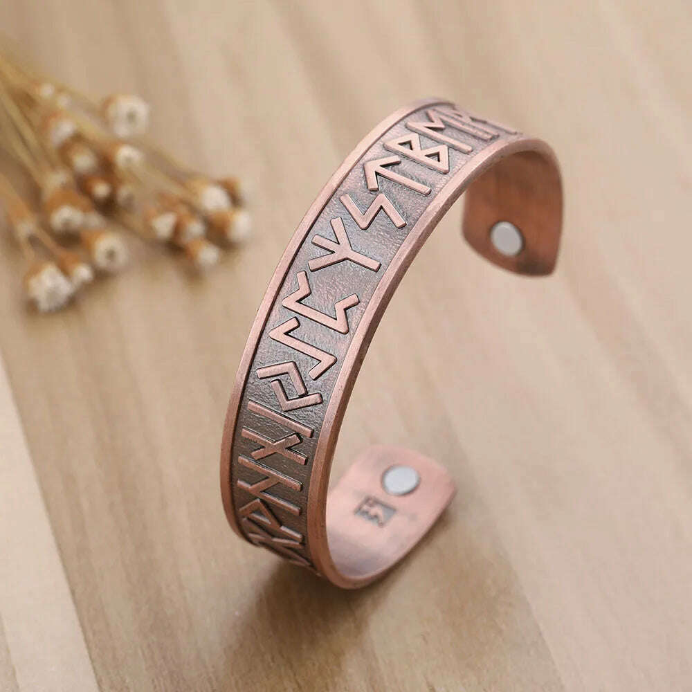 Skyrim Viking Talisman Health Bracelets Tree Of Life Luck Knot Runes Trinity Magnetic Cuff Bangles Women Men Adjustable Bracelet - KIMLUD