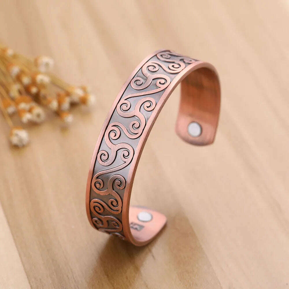 Skyrim Viking Talisman Health Bracelets Tree Of Life Luck Knot Runes Trinity Magnetic Cuff Bangles Women Men Adjustable Bracelet - KIMLUD