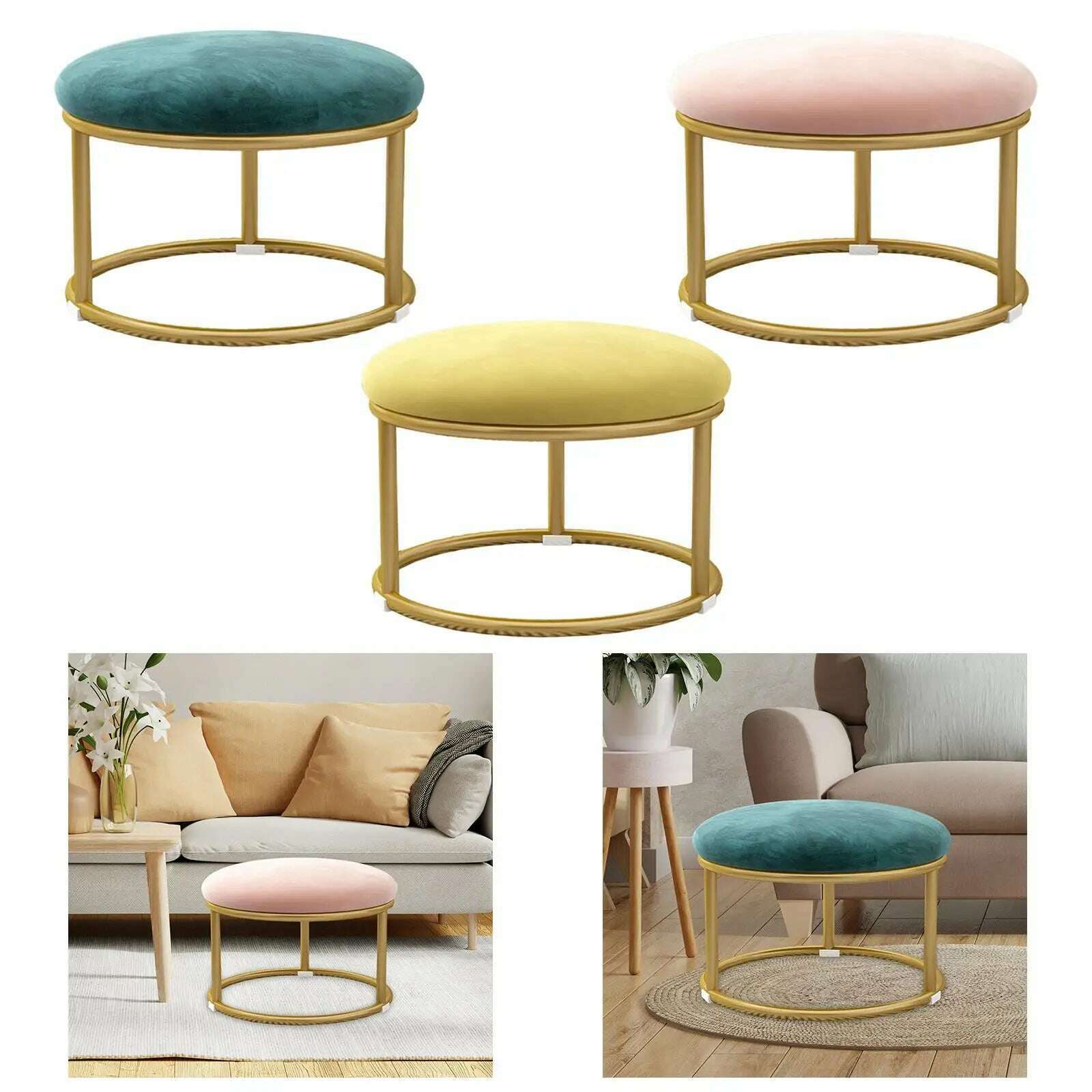 KIMLUD, Small Footstool Chair Stable Shoe Changing Stool Sofa Tea Stool Stylish Ottoman for Living Room Bedside Entryway Nursery Office, KIMLUD Women's Clothes