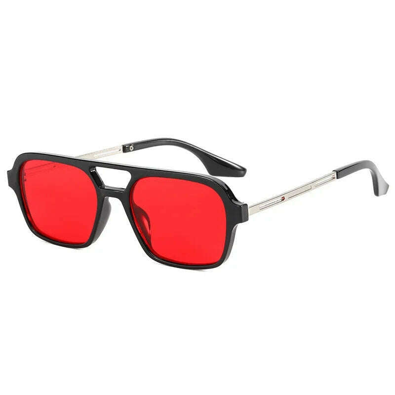KIMLUD, Small Frame Square Sunglasses Woman Brand Designer Fashion Luxury Sun Glasses Female Vintage Hollow Leopard Blue Oculos De Sol, Black Red / Other, KIMLUD APPAREL - Womens Clothes