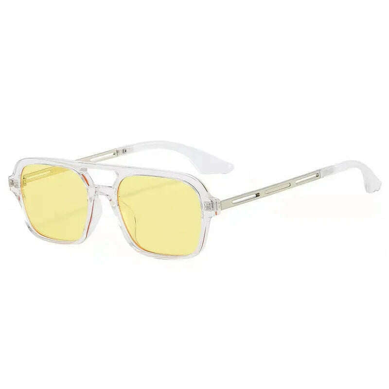 KIMLUD, Small Frame Square Sunglasses Woman Brand Designer Fashion Luxury Sun Glasses Female Vintage Hollow Leopard Blue Oculos De Sol, Trans Yellow / Other, KIMLUD APPAREL - Womens Clothes