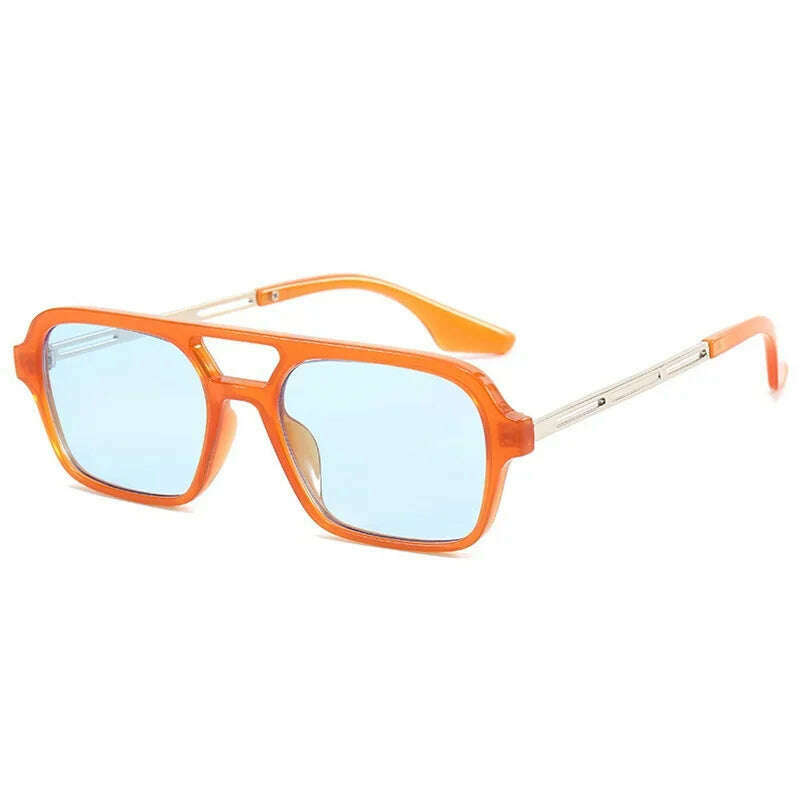 KIMLUD, Small Frame Square Sunglasses Woman Brand Designer Fashion Luxury Sun Glasses Female Vintage Hollow Leopard Blue Oculos De Sol, Orange Blue / Other, KIMLUD APPAREL - Womens Clothes