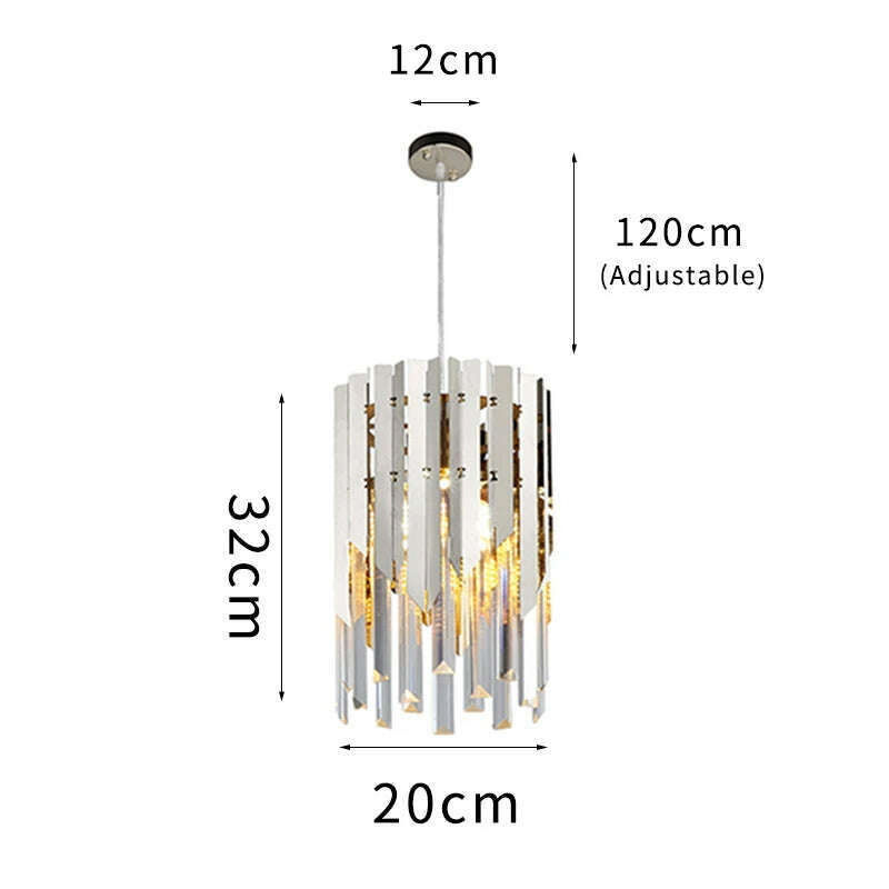 KIMLUD, Small Round Gold k9 Crystal Modern Led Chandelier for Living Room Kitchen Dining Room Bedroom Bedside Luxury Indoor Lighting, 1pc dia 20cm silver / CHINA / NOT dimmable|warm light (3000K), KIMLUD Women's Clothes