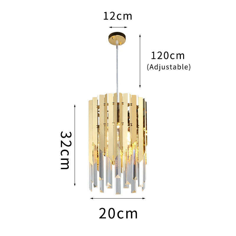 KIMLUD, Small Round Gold k9 Crystal Modern Led Chandelier for Living Room Kitchen Dining Room Bedroom Bedside Luxury Indoor Lighting, KIMLUD Women's Clothes