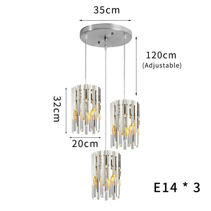 KIMLUD, Small Round Gold k9 Crystal Modern Led Chandelier for Living Room Kitchen Dining Room Bedroom Bedside Luxury Indoor Lighting, 3heads silver / CHINA / NOT dimmable|warm light (3000K), KIMLUD Women's Clothes