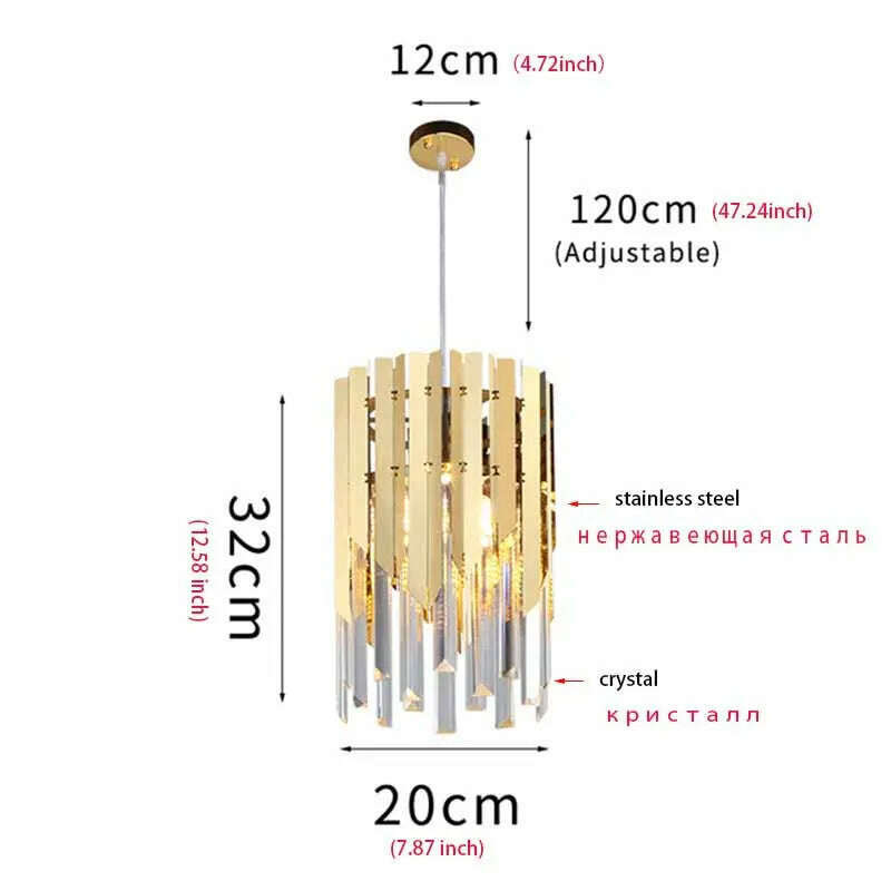 KIMLUD, Small Round Gold k9 Crystal Modern Led Chandelier for Living Room Kitchen Dining Room Bedroom Bedside Luxury Indoor Lighting, KIMLUD Women's Clothes
