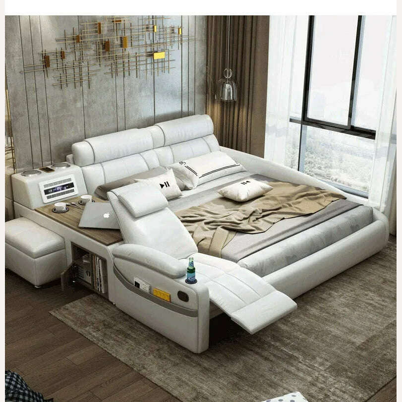 KIMLUD, Smart leather multifunctional bed frame camas bedroom furniture lit ultimate beds muebles de dormitorio bedroom set cama de casa, Default Title, KIMLUD Womens Clothes