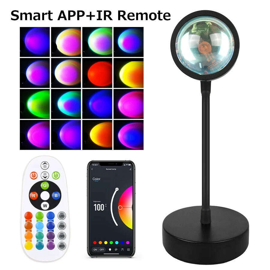 Smart Sunset Lamp Tuya LED Night Ligh USB RGB Smart Life APP Remote Projection For Room Decoration Photography Festival Birth - KIMLUD