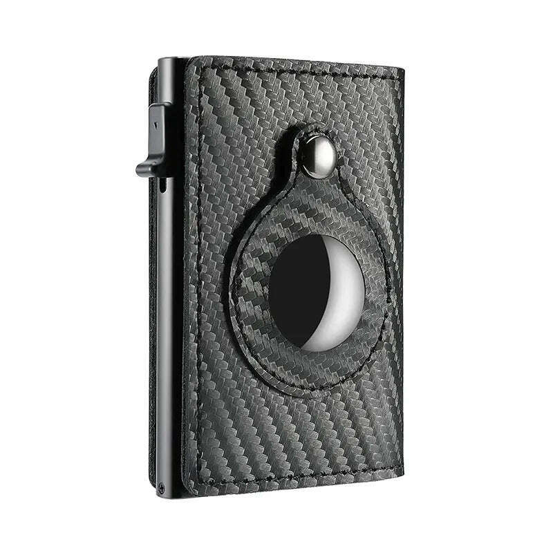 Smart Wallet for Airtag Apple Crazy Horse Genuine Leather Cash Credit Card Men Wallet Slim Design Airtags Holder - KIMLUD
