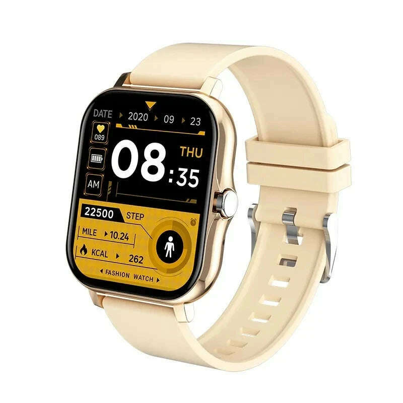 KIMLUD, Smart Watch For Men Women Gift For Xiaomi Full Touch Screen Sport Fitness Watches BT Call Digital Smartwatch Wristwatch 2024 New, Gold / Bluetooth calls, KIMLUD APPAREL - Womens Clothes