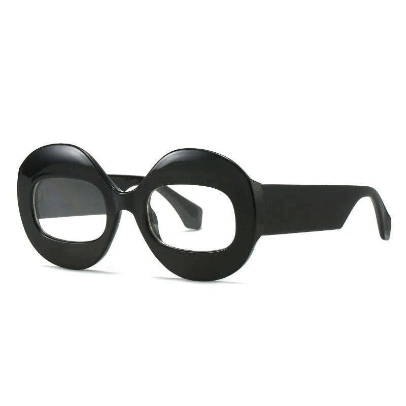 SO&amp;EI Fashion Round Contrast Color Women Sunglasses Retro Oval Clear Gradient Lens Shades UV400 Men Trending Punk Sun Glasses - KIMLUD