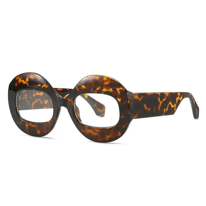 SO&amp;EI Fashion Round Contrast Color Women Sunglasses Retro Oval Clear Gradient Lens Shades UV400 Men Trending Punk Sun Glasses - KIMLUD