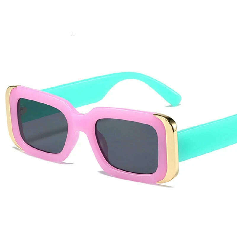 SO&amp;EI Ins Popular Fashion Square Sunglasses Women Retro Brand Designer Jelly Color Shades UV400 Men Gradient Sun Glasses - KIMLUD