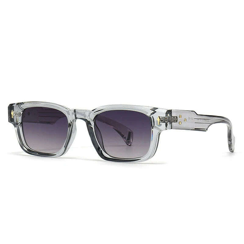 KIMLUD, SO&EI Retro Square Sunglasses Women Fashion Brand Designer Gradient Shades UV400 Men Trending Rivets Punk Sun Glasses, Gray gray gradient / As the picture, KIMLUD APPAREL - Womens Clothes