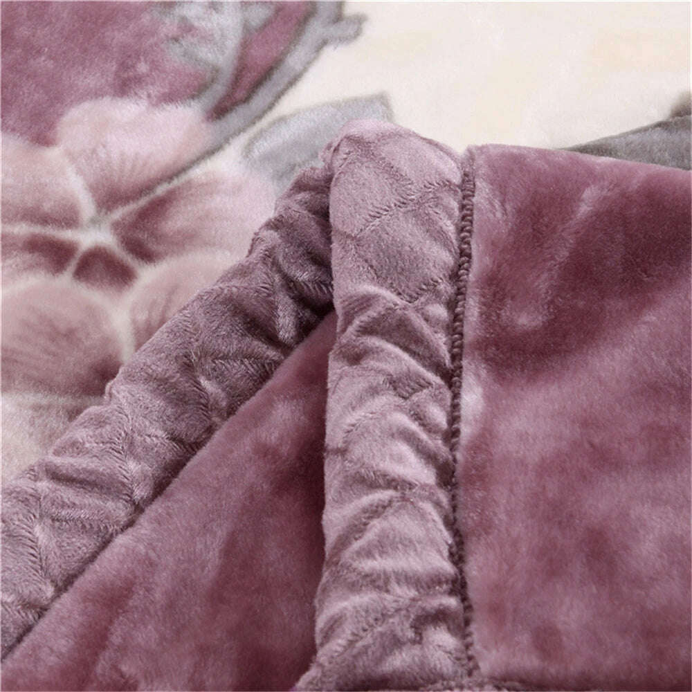 KIMLUD, Soft Winter Quilt Blanket For Bed Printed Mink Throw Twin Full Queen Size Single Double Bed Fluffy Warm Fat Thick Blankets, KIMLUD Womens Clothes