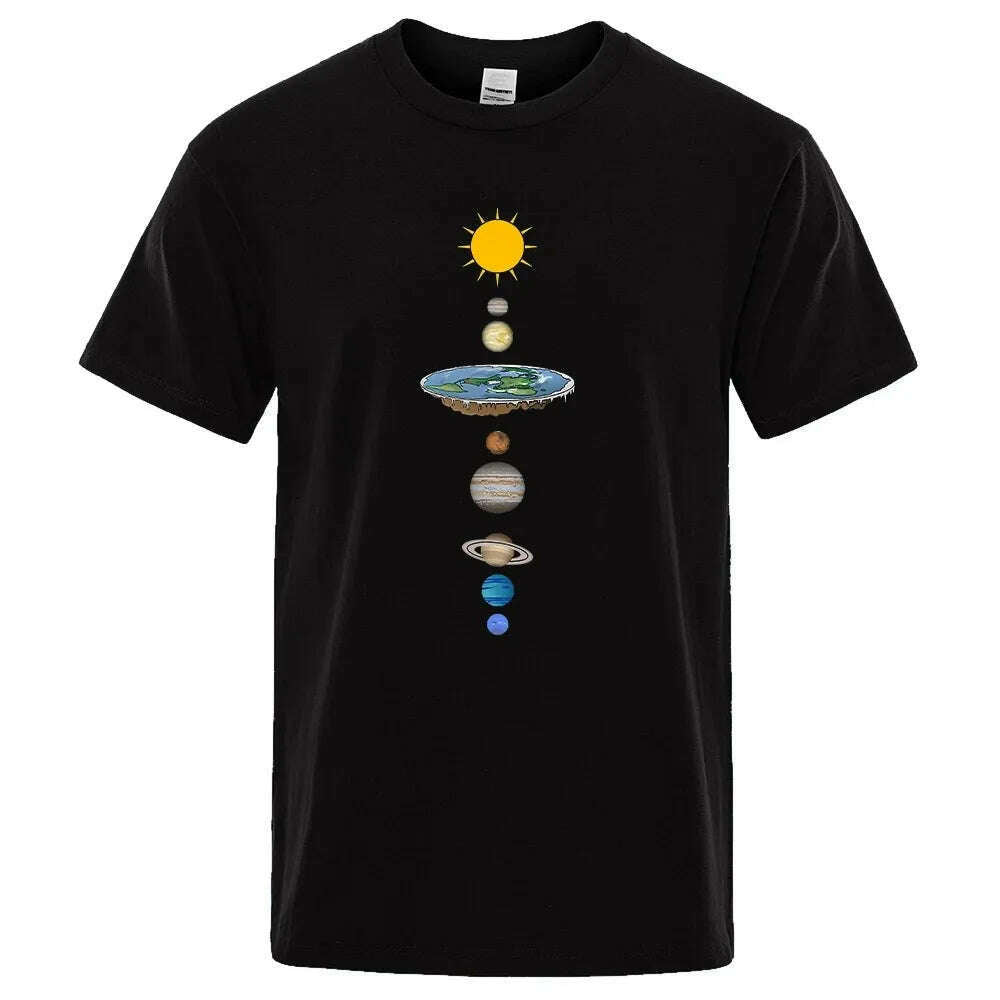 KIMLUD, Solar System Planets printed short sleeve men's street casual loose T-shirt T women's summer cotton parent-child top clothing, 1 / 4XL, KIMLUD Womens Clothes