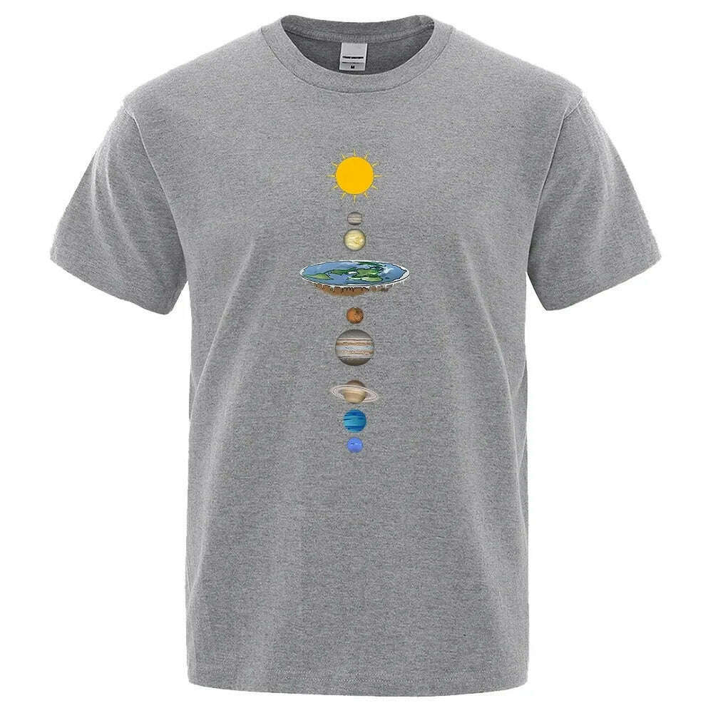 KIMLUD, Solar System Planets printed short sleeve men's street casual loose T-shirt T women's summer cotton parent-child top clothing, 3 / XXL, KIMLUD Womens Clothes