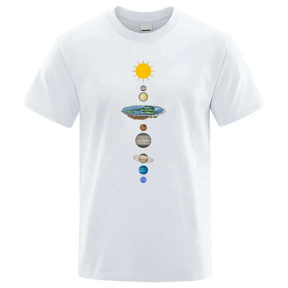 KIMLUD, Solar System Planets printed short sleeve men's street casual loose T-shirt T women's summer cotton parent-child top clothing, 8 / L, KIMLUD Womens Clothes